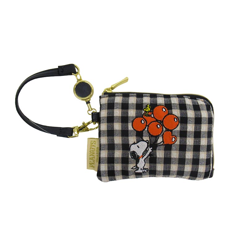 PEANUTS バルーンチェック パスケース スヌーピー